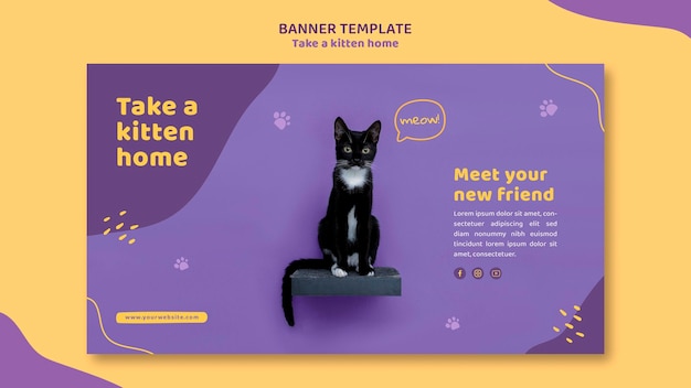 Free Psd Banner Adopt A Kitten Template