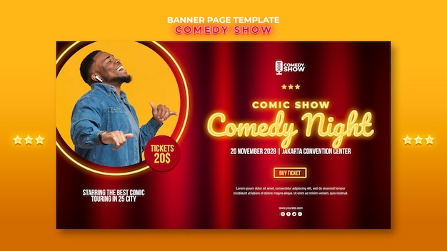 Free Psd Banner Comedy Show Template