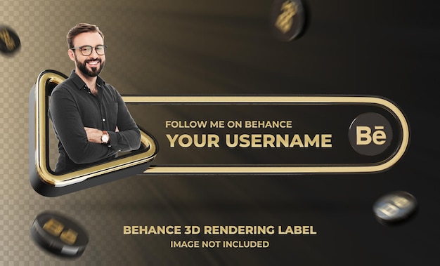  Banner icon profile on behance 3d rendering label mockup