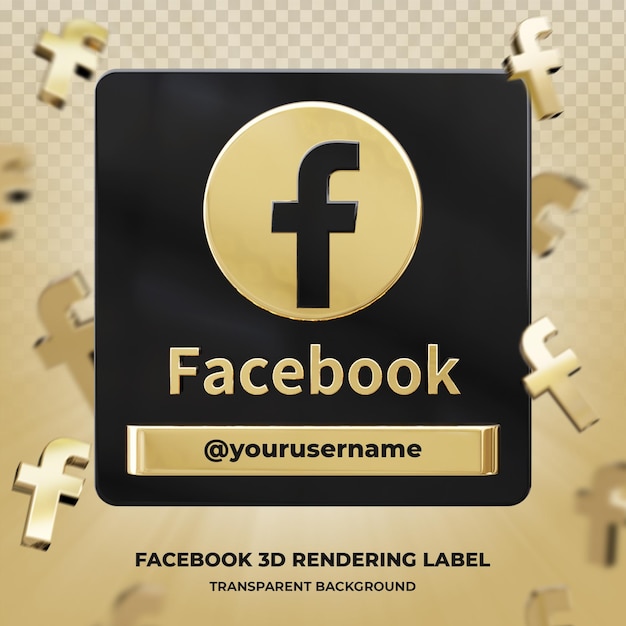 Premium Psd Banner Icon Profile On Facebook 3d Rendering Label Isolated