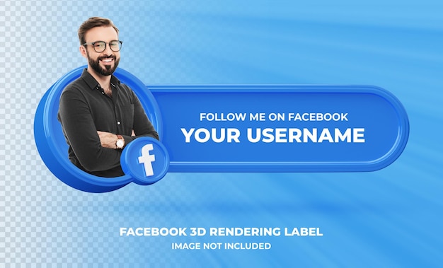 Premium Psd Banner Icon Profile On Facebook 3d Rendering Label Isolated