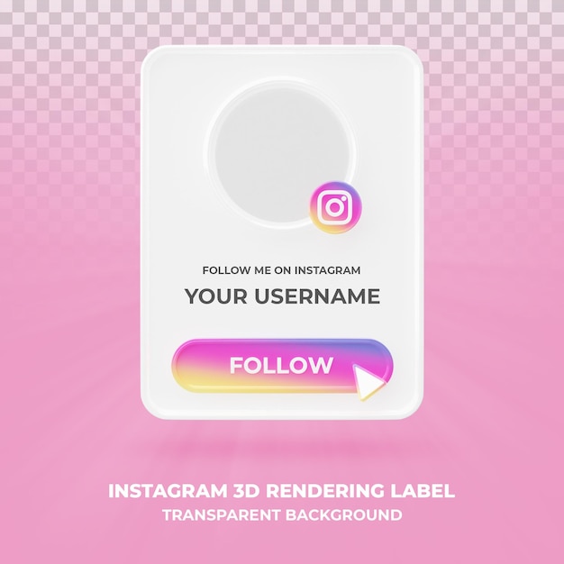  Banner icon profile on instagram 3d rendering banner isolated