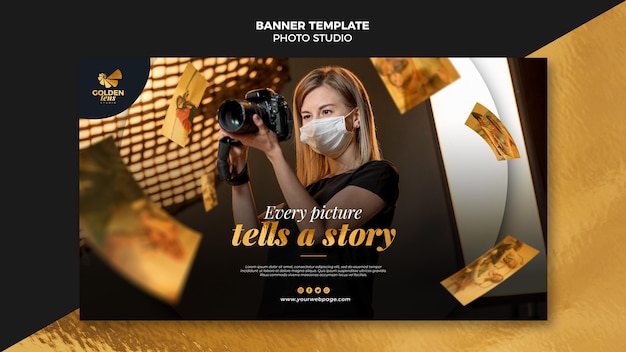 Free PSD | Banner photo studio template