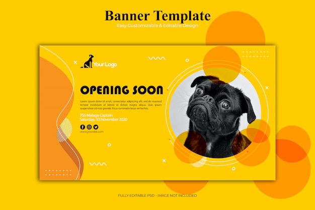 Premium PSD | Banner template concept for pet shop