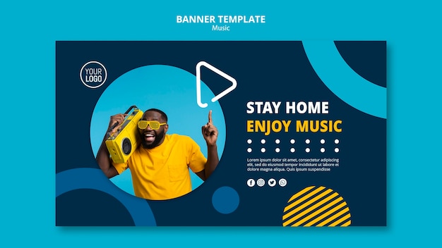 Download Free Banner Template For Enjoying Music During Quarantine Free Psd File Use our free logo maker to create a logo and build your brand. Put your logo on business cards, promotional products, or your website for brand visibility.