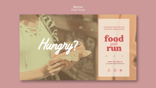 Banner template food truck ad | Free PSD File