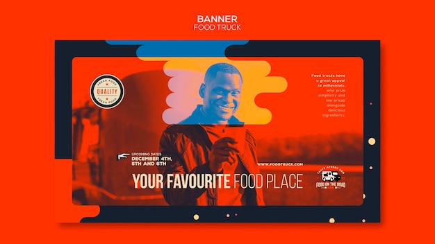 Download Free PSD | Banner template for food truck business
