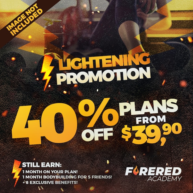 Banner template - lightning promotion Premium Psd