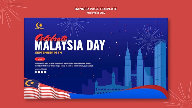 Free PSD | Banner template for malaysia day celebration