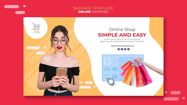 Banner template for online shopping Free Psd