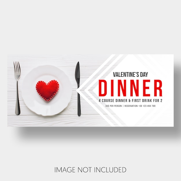 Banner template restaurant valentine's day