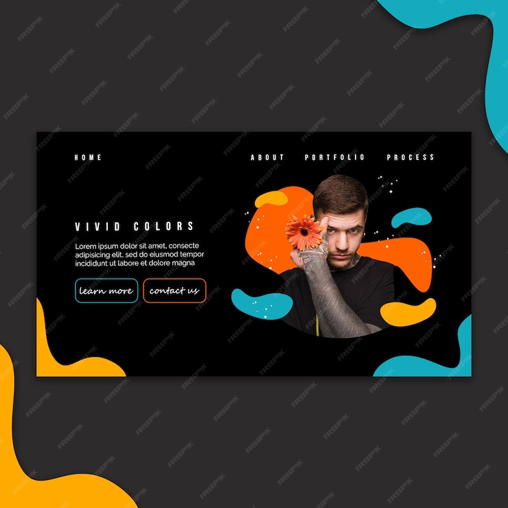 Free PSD | Banner template with abstract vivid colors