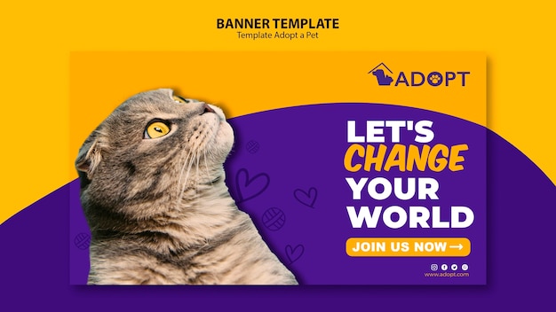 Free PSD | Banner template with adopt pet theme