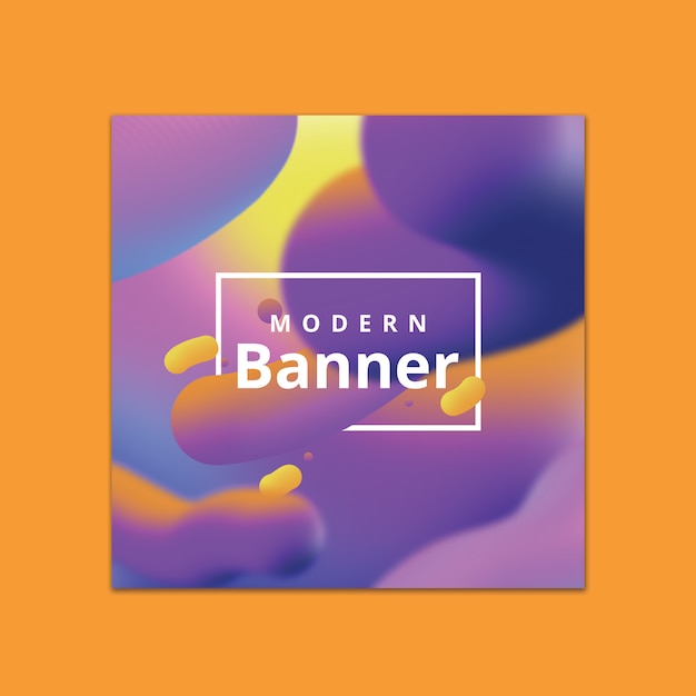 Download Free PSD | Banner template with fluid background