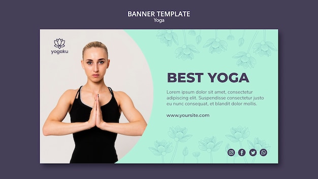 Free PSD | Banner template with yoga concept