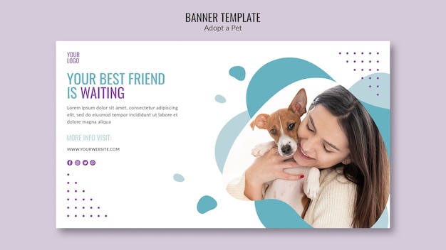 Banner theme with pet adoption concept | Free PSD File