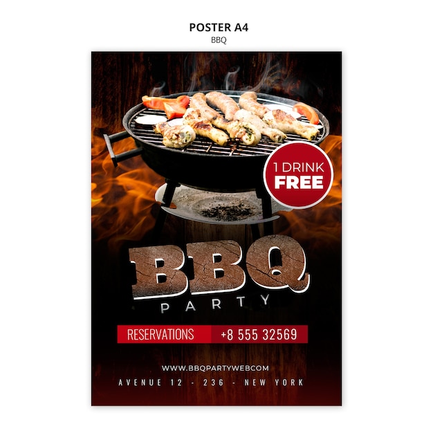 Barbecue Poster A4 Template 