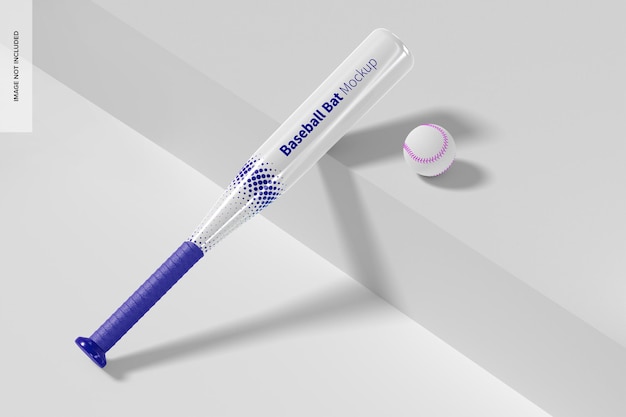 Premium PSD | Baseball bat and ball mockup