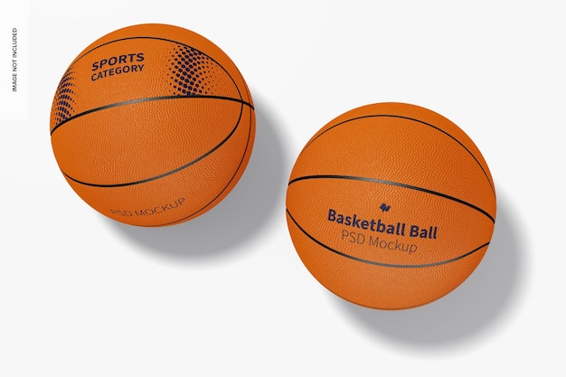 Download Free Psd Basketball Balls Mockup Top View