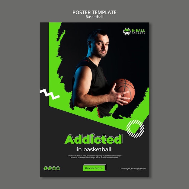 Free PSD Basketball poster template concept