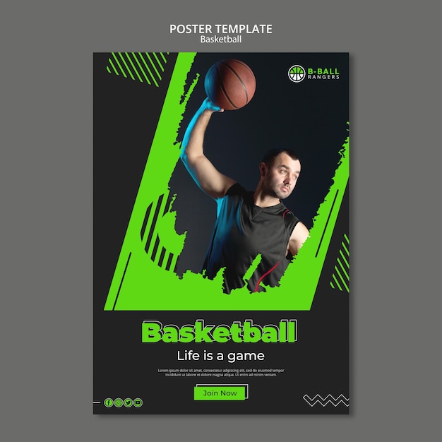 Free PSD Basketball poster template