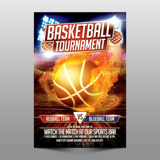 Premium PSD | Basketball tournament template