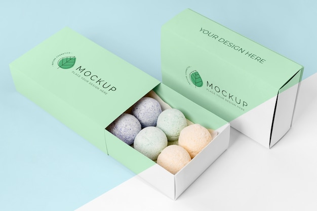 Download Free PSD | Bath bombs in boxes mock-up