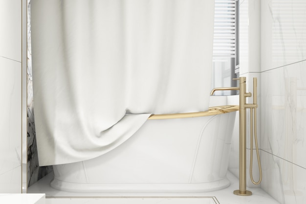 Download Bath curtain mockup | Free PSD File
