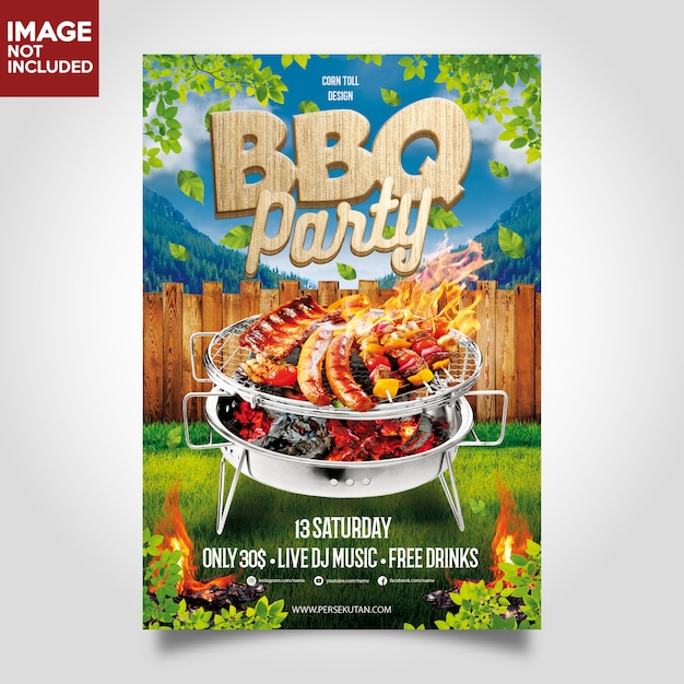 Bbq barbeque music party flyer template | Premium PSD File