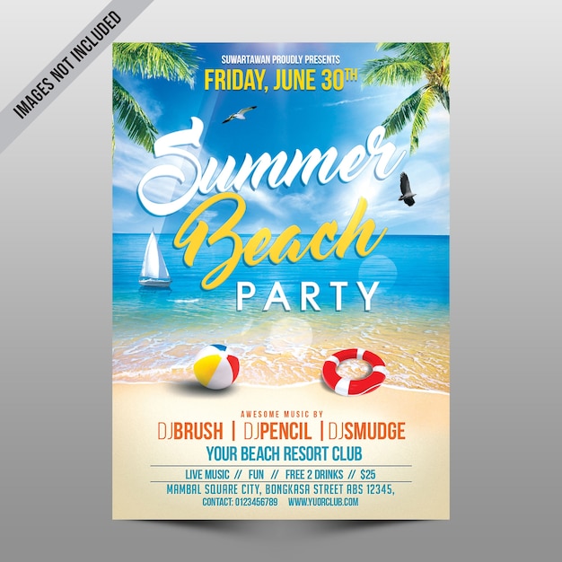 Download Beach Party Flyer Mockup Psd Template Download Balsamiq Mockups Templates PSD Mockup Templates