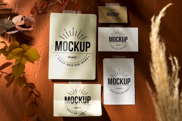 Download Free PSD | Beautiful autumn moodboard mock-up