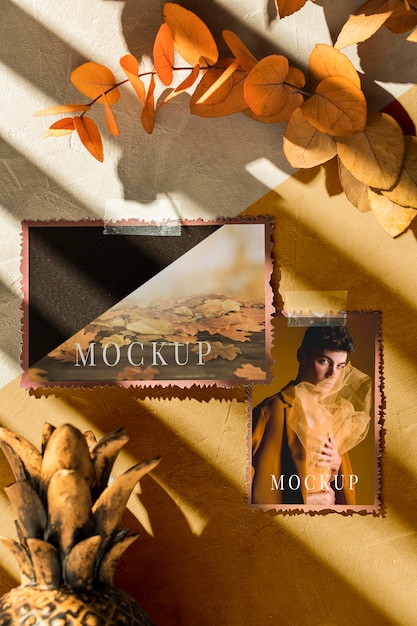 Download Free PSD | Beautiful autumn moodboard mock-up