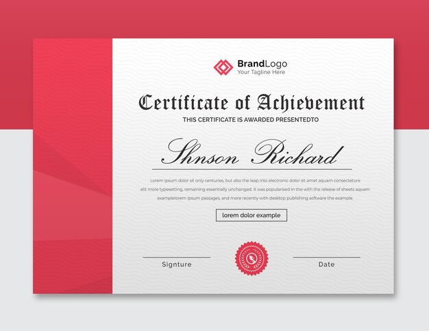 Premium PSD | Beautiful certificate template