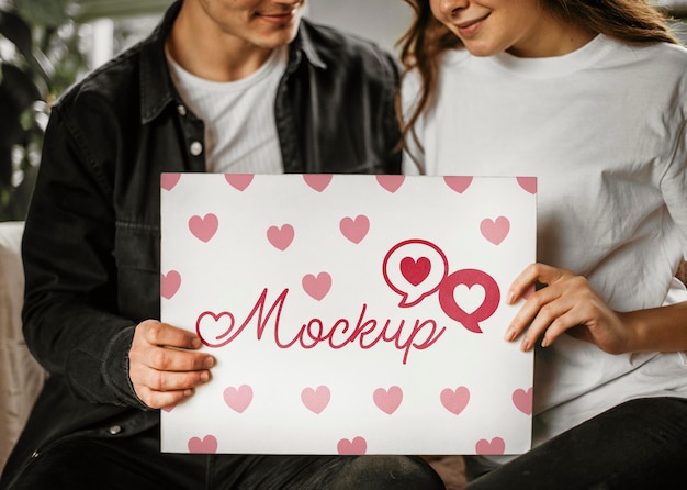 Download Premium PSD | Beautiful couple valentine's day mock-up