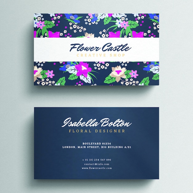 Download Beautiful floral business card mockup | Premium PSD File PSD Mockup Templates