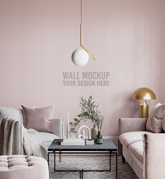 Download Premium PSD | Beautiful interior living room wall mockup