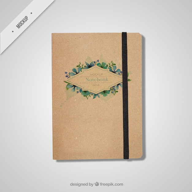 Download Free PSD | Beautiful notebook mockup in vintage style