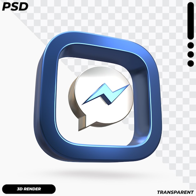 Premium Psd Beautiful Rendering Of Facebook Messenger Logo