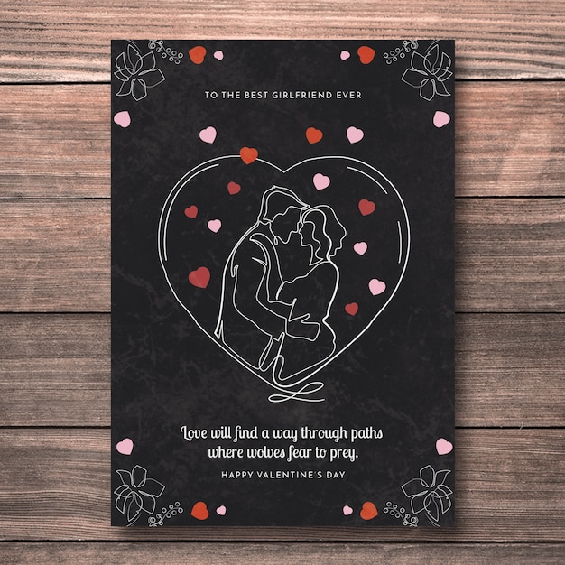 Download Beautiful valentines day cover mockup | Premium PSD File