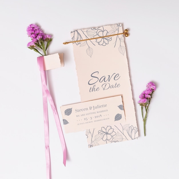 Beautiful wedding card mockup | Free PSD File