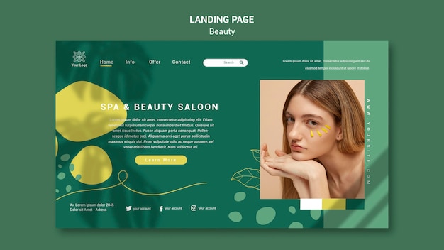 Free PSD | Beauty salon landing page