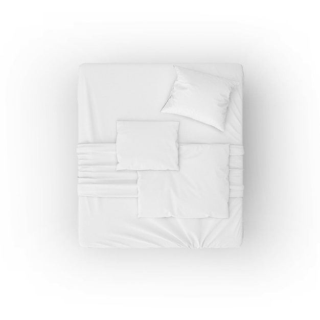 Download Bed mockup with white sheets and pillows | Free PSD File