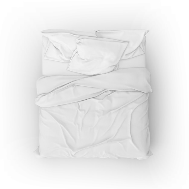 Download Free PSD | Bed mockup with white sheets and pillows
