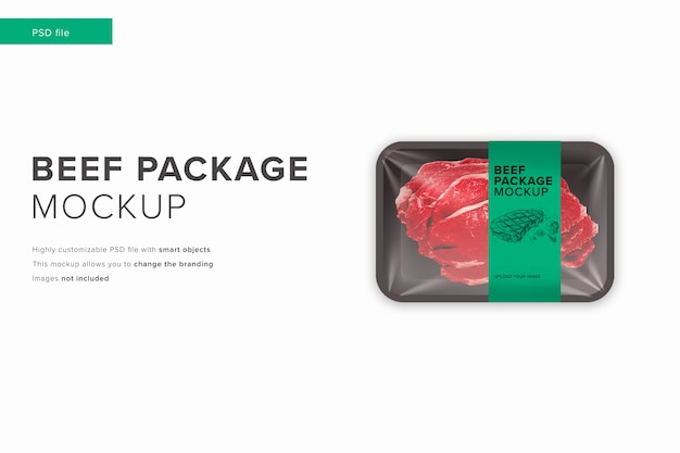 Download Premium Psd Beef Package Mockup In Modern Design Style