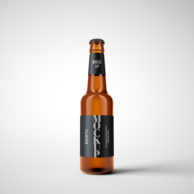 Premium PSD | Beer bottle mockup premium psd