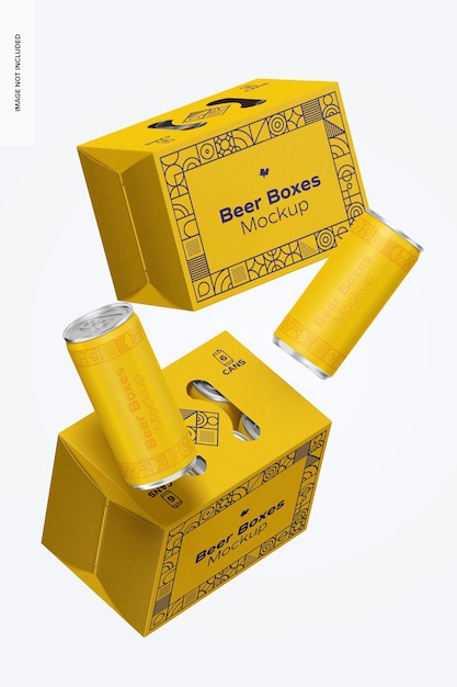 Download Free Psd Beer Boxes Mockup