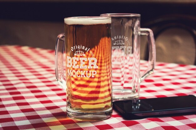 Download Beer glass mockup PSD Template - Free Download Beer glass ...