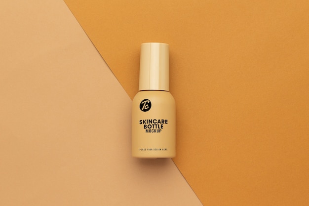Download Premium PSD | Beige plastic bottle of beauty skincare cosmetic mockup