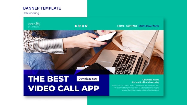 Free PSD | The best video call app banner template