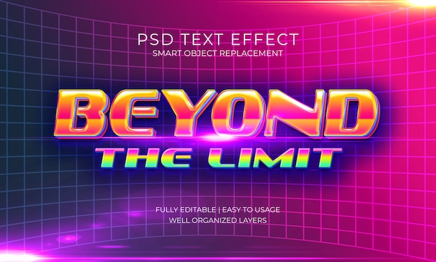 Premium PSD | Beyond the limit text effect